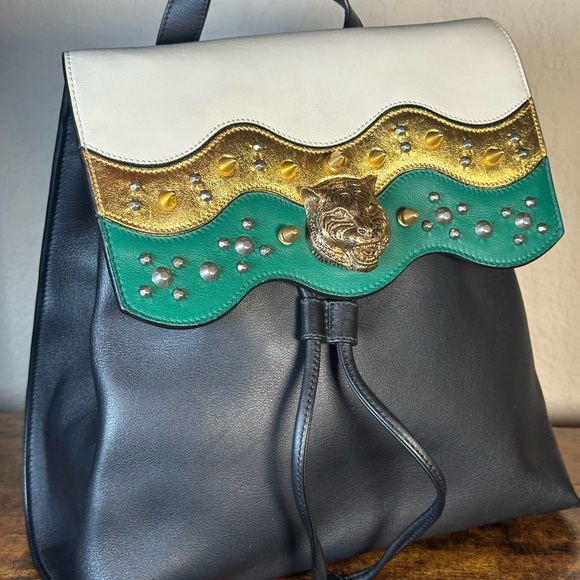 Authentic Gucci Rajah Studded Animalier Malin Backpack main image 12